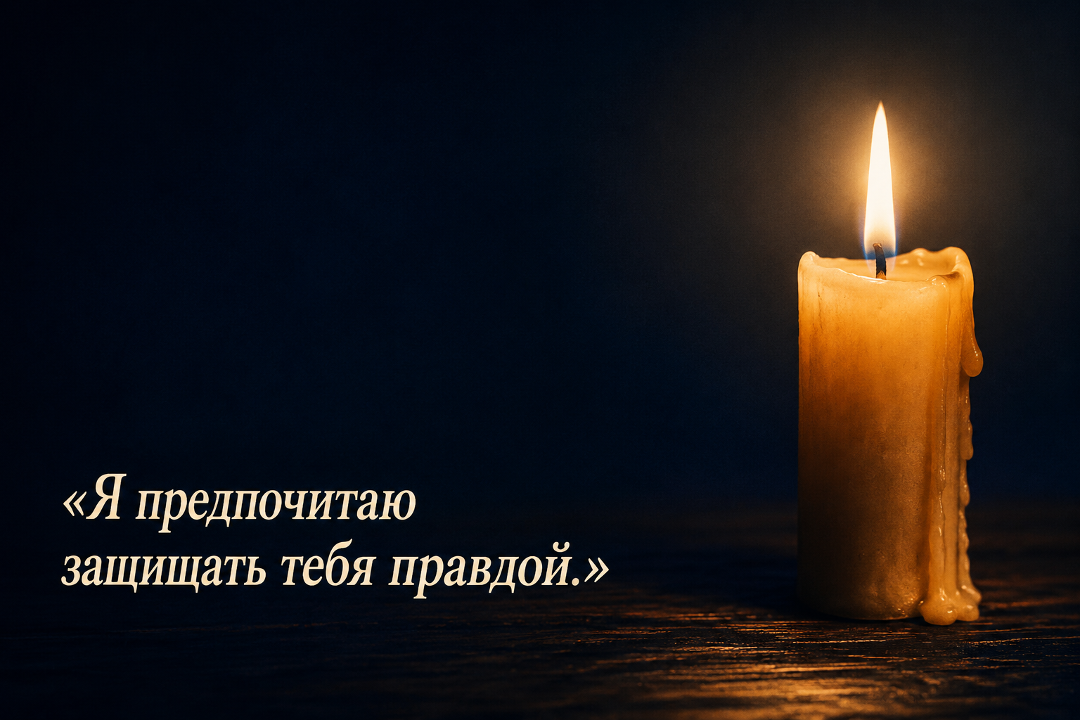 «Я предпочитаю защищать тебя правдой.»