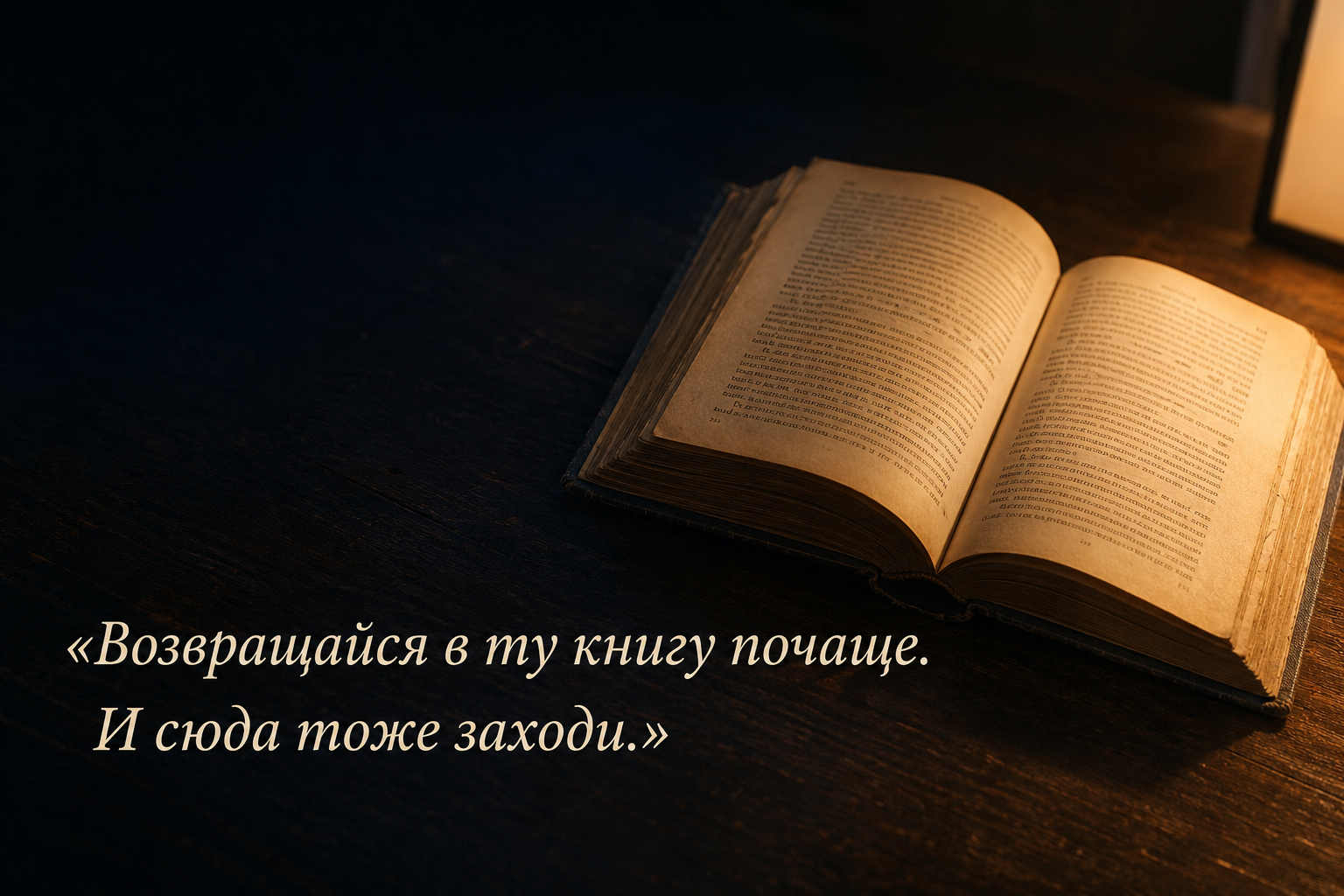 «Возвращайся в ту книгу почаще. И сюда тоже заходи.»
