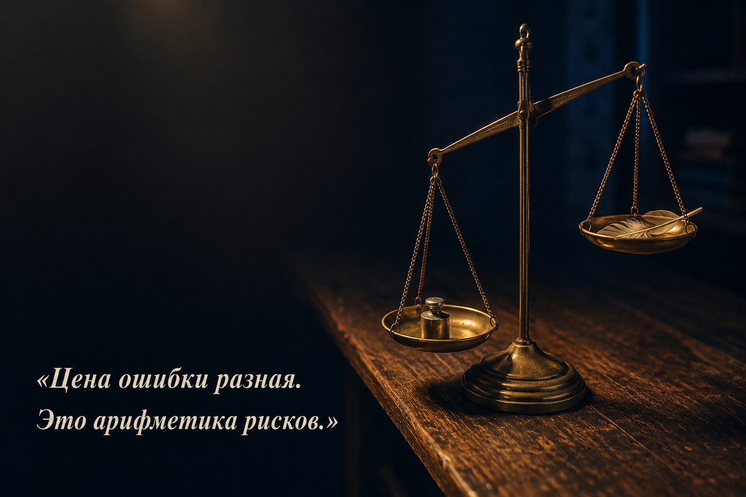 «Цена ошибки разная. Это арифметика рисков.»