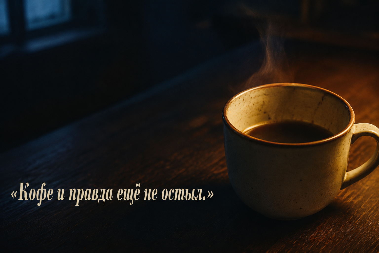 «Кофе и правда ещё не остыл.»