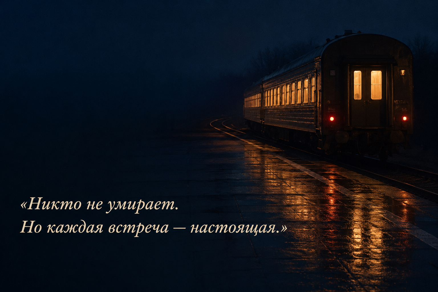 «Никто не умирает. Но каждая встреча — настоящая.»